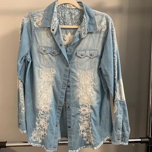 Tasha Polizzi denim button up shirt